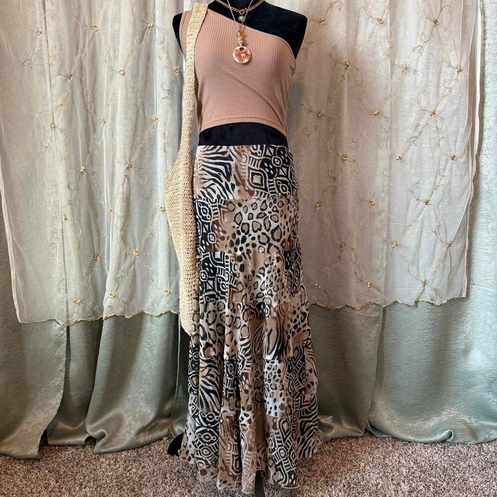 Ruby Rd. Multi Animal Print Maxi Skirt